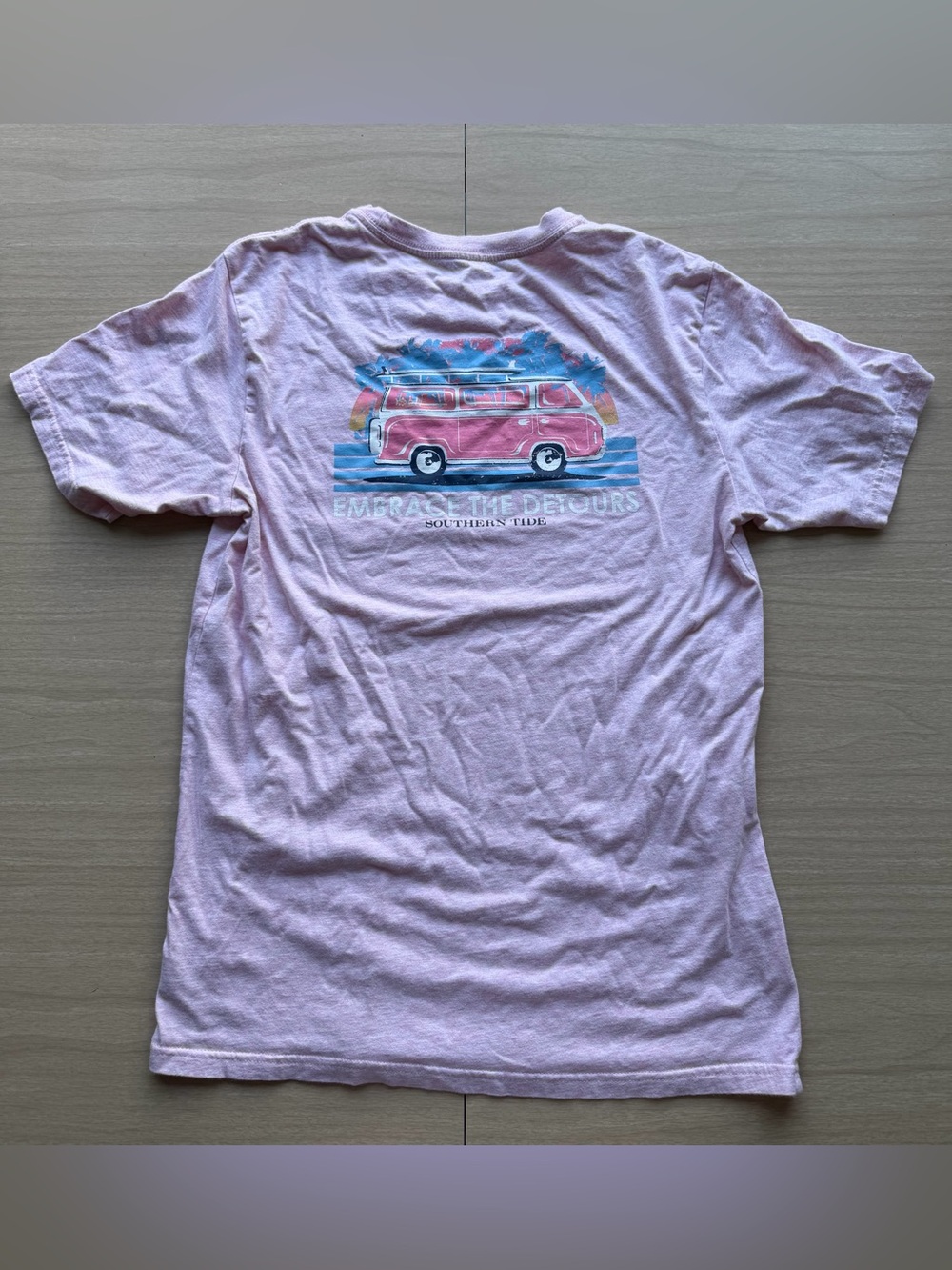 Southern Tide Women’s Pink Graphic Tee - “Embrace the Detours” S